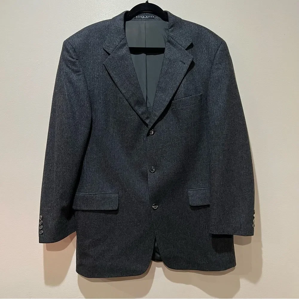 HUGO BOSS Cashmere Wool 3 Button Blazer Size 44T